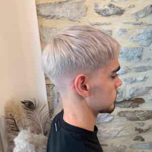 Blond polaire + dégradé américain 